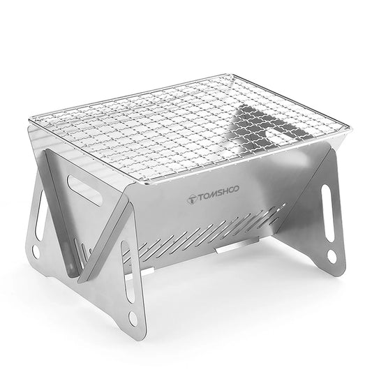 MossWatt Wood Burning Camp Stove | Portable Folding Backpacking Stove with Grill