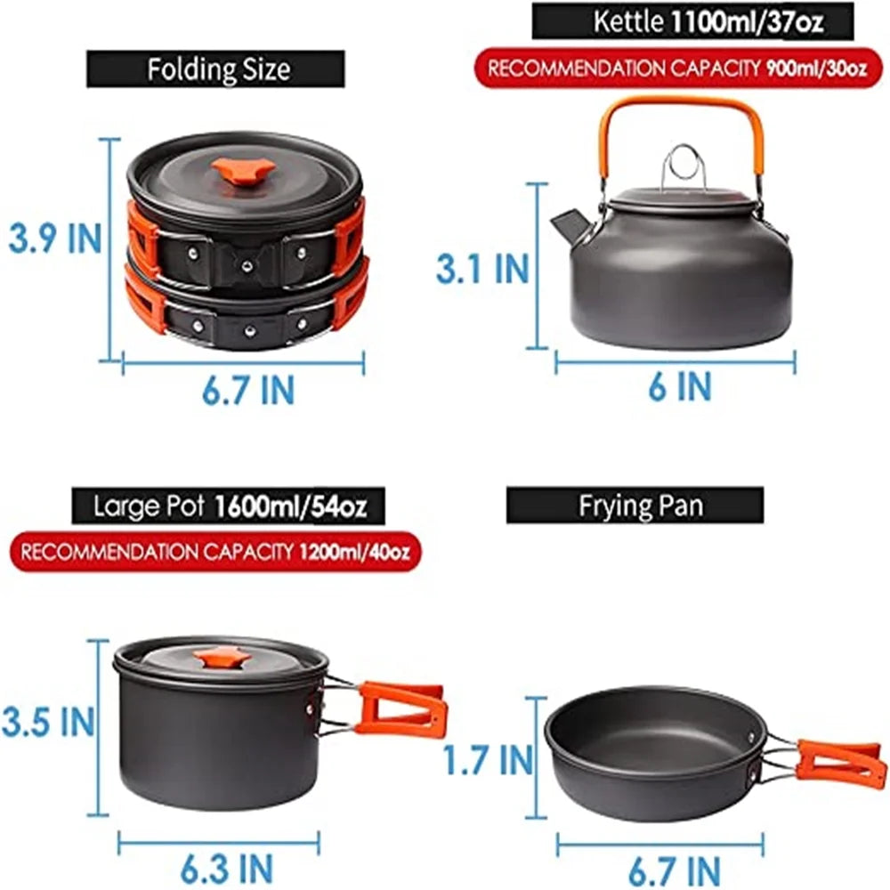 MossWatt キャンプ用調理セット 軽量ノンスティック10点セット
