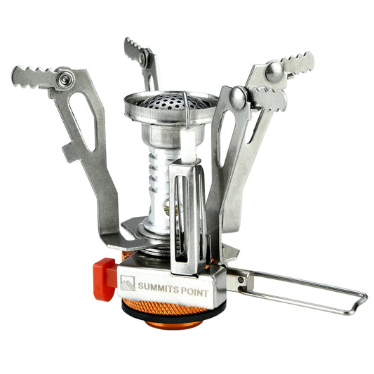 MossWatt Ultralight Gas Stove | Backpacking Butane Burner with Piezo Ignition